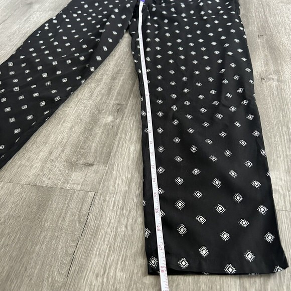 Women’s Vans Austin Ankle Pants Lightweight Black Diamond Juniors Sz Large Crop - Picture 5 of 13